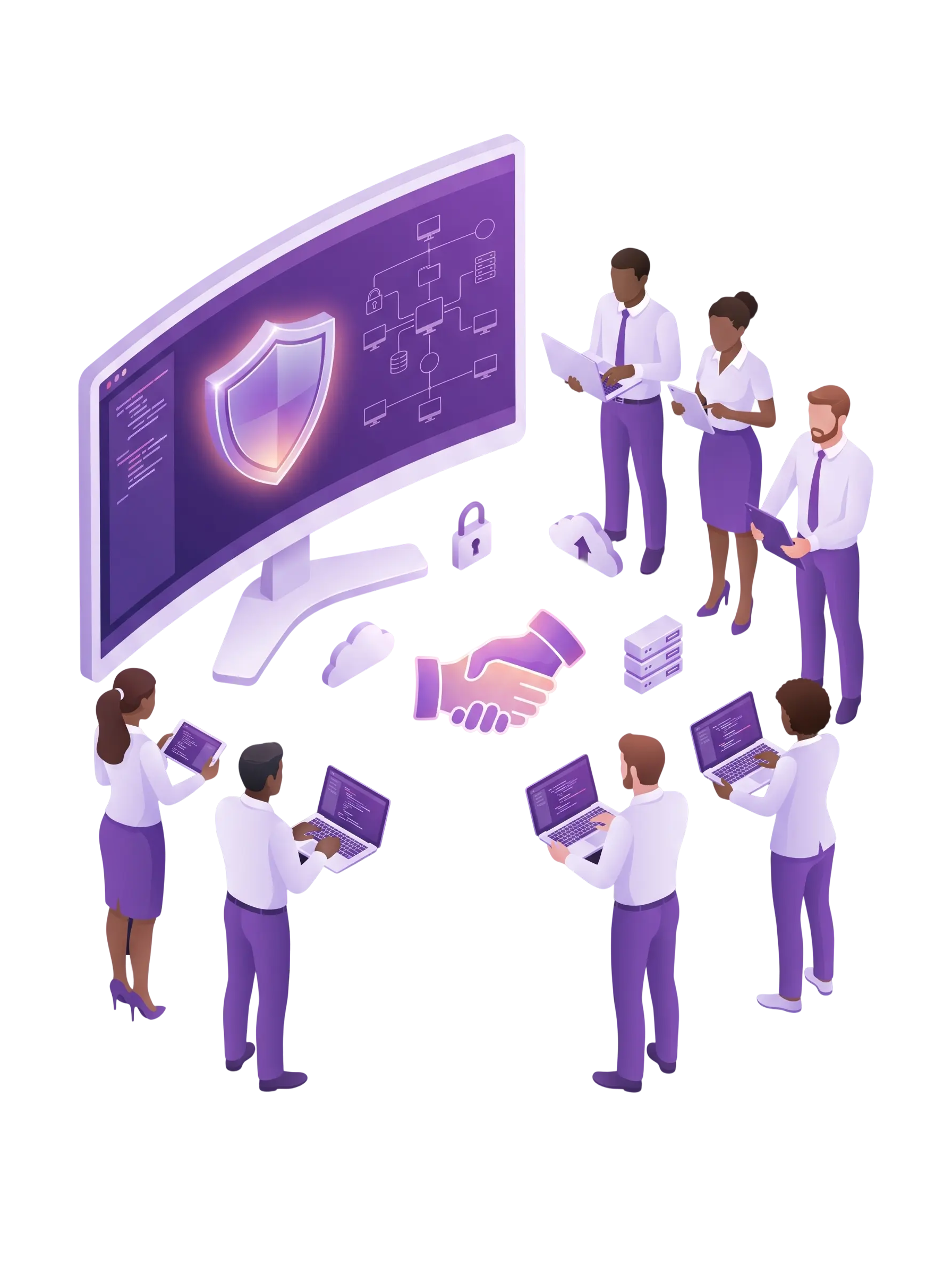 ProSource team collaborating around secure business technology